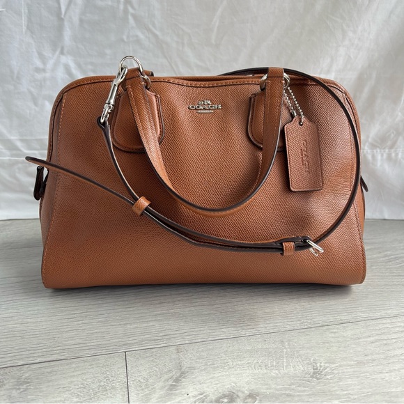 Coach Handbags - Coach Nolita Satchel in silver saddle crossbody handbag pebble leather brown tan